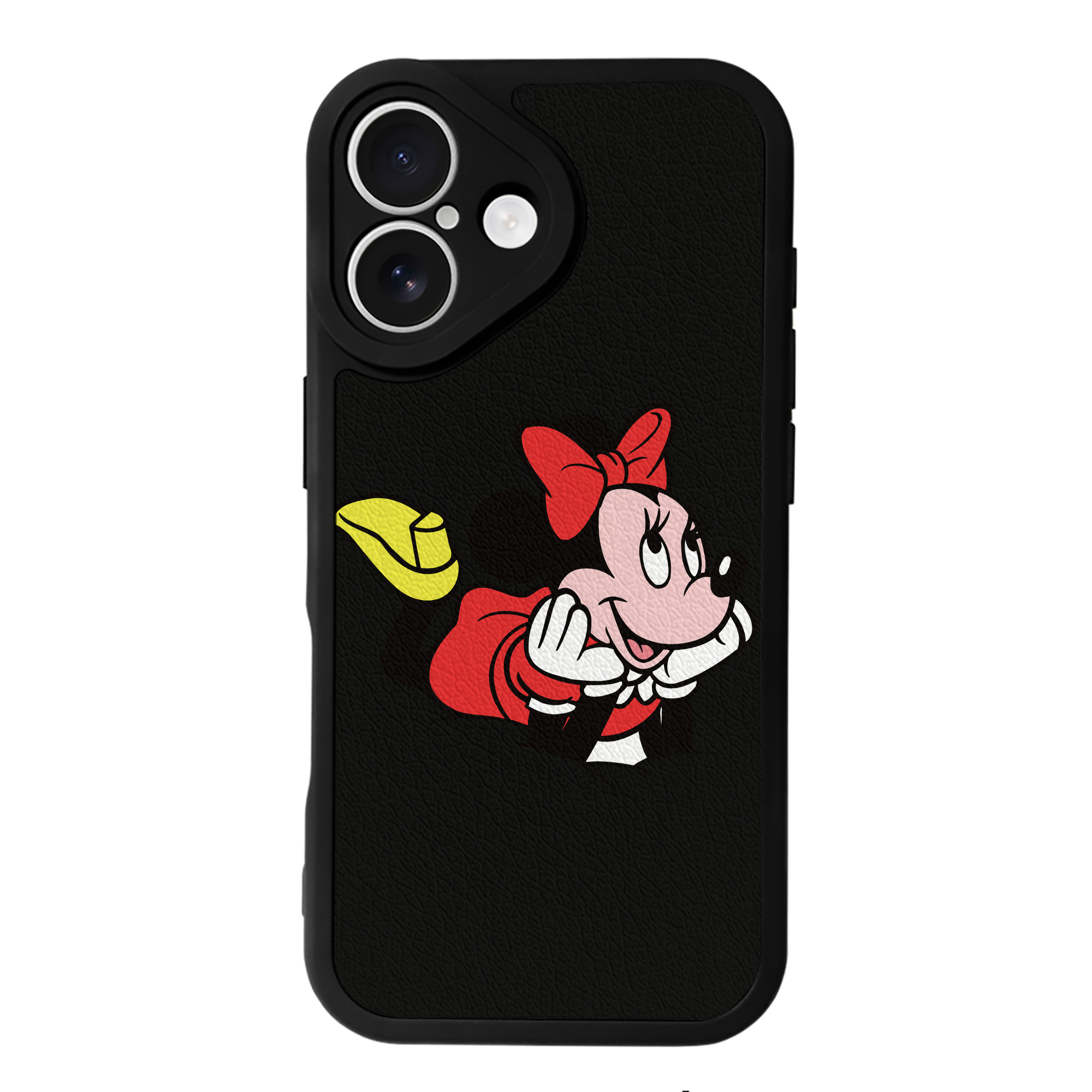 （画像用） ミッキーマウス Mickey Mouse 【iPhone 16シリーズ対応】シリコンスマホケース（レザー調） 材質：シリコン
